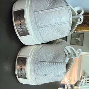 Givenchy Textured White Sneakers with Silver Accents
